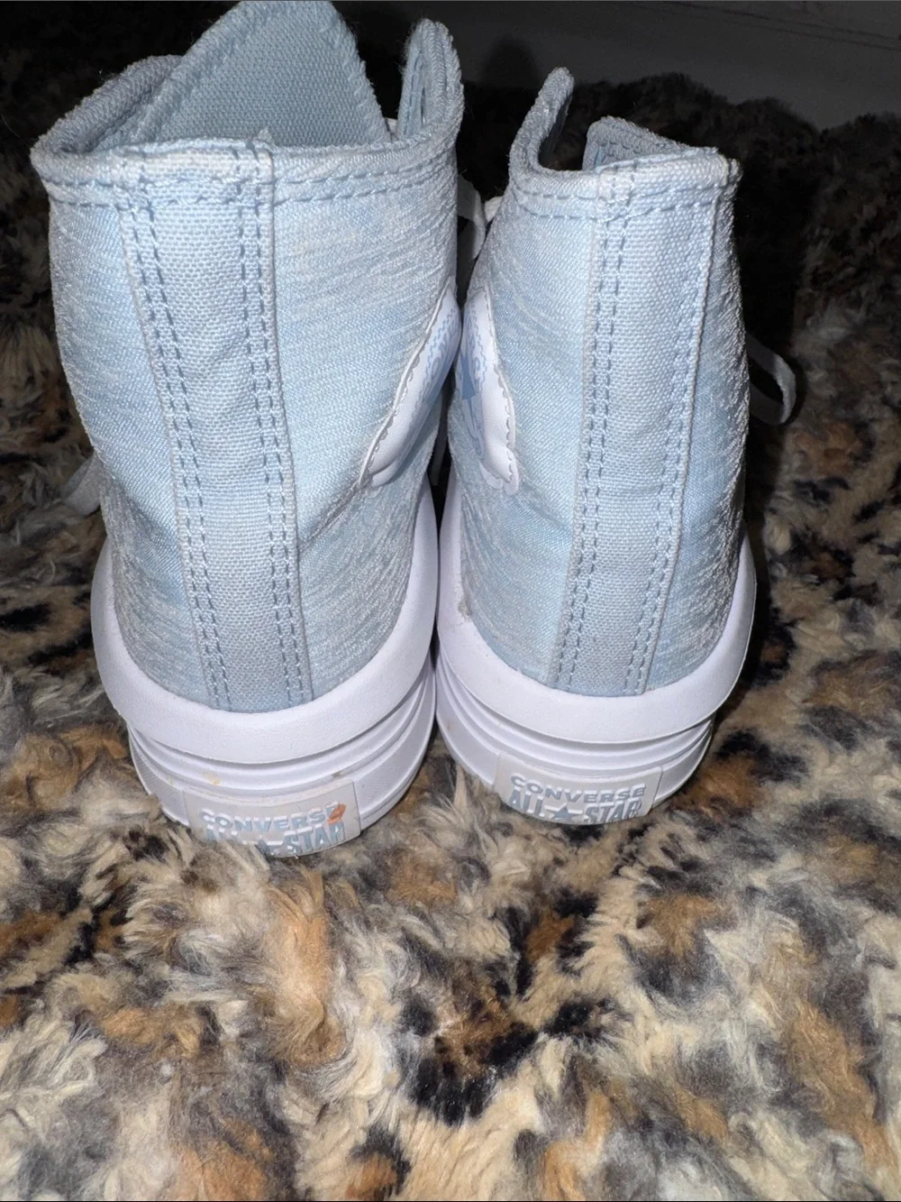 Converse Kids High-Top Canvas Sneakers - Light Blue and White